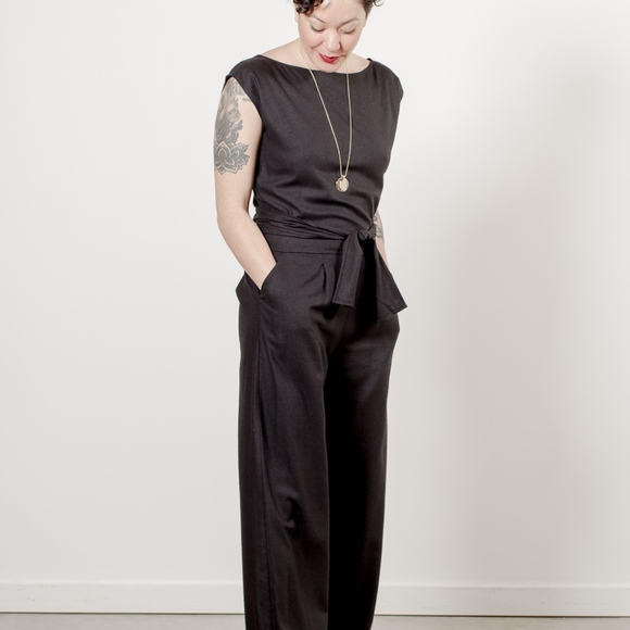 Ozma Other - New Ozma Matador black raw silk jumpsuit size L